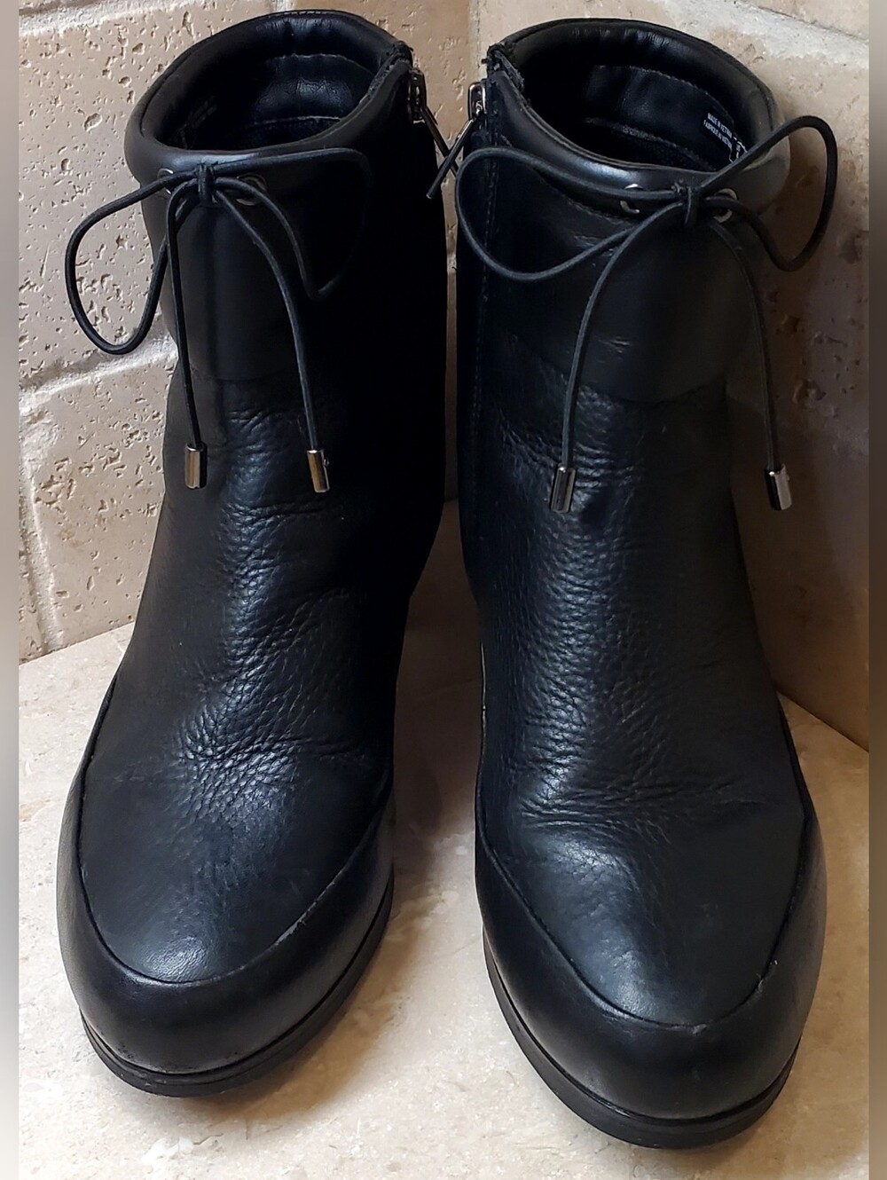 Clarks ankle boots black Leather gore tex Sz 8 Boho Vintage Style Biker Military